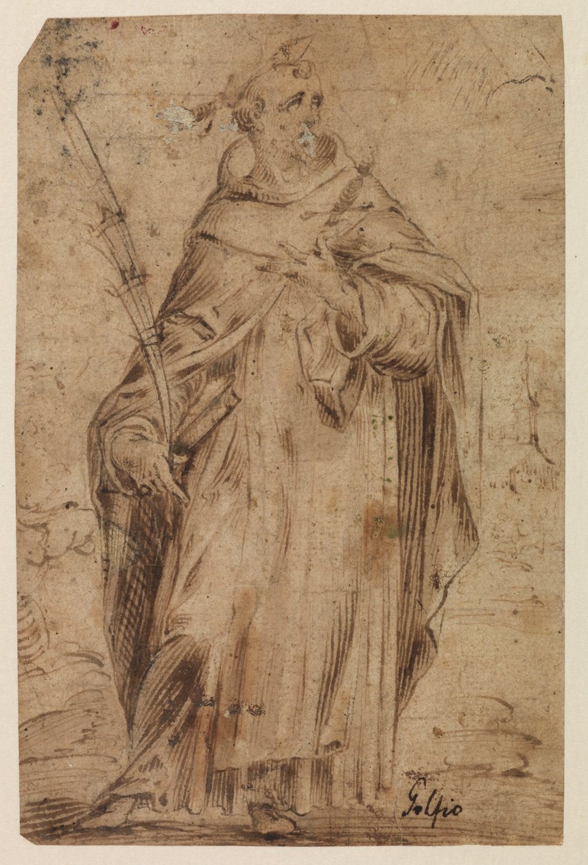 Święty Piotr Męczennik, prostopadle, prawdopodobnie XVI wiek autorstwa Hendrik Goltzius