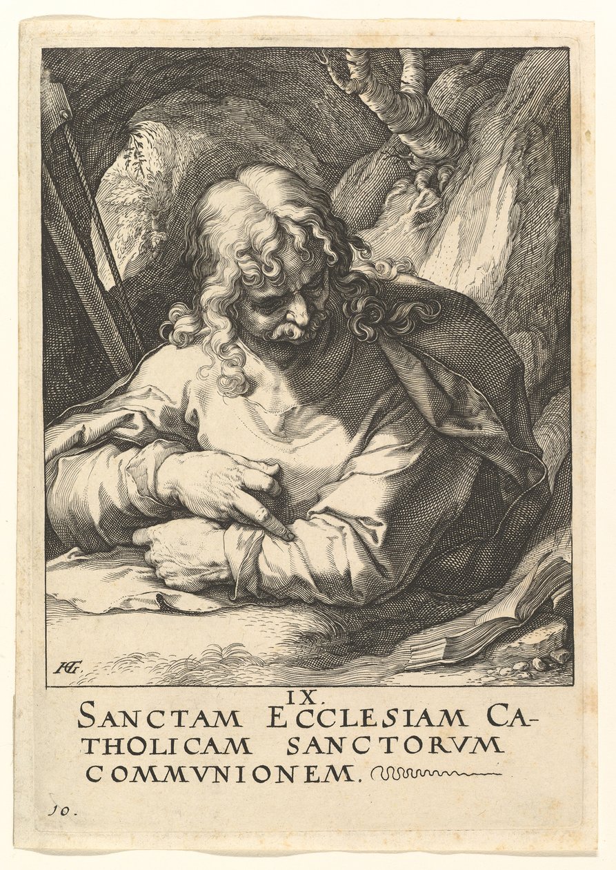 Św. Jakub Mniejszy, od Chrystusa, Apostołów i św. Pawła z Credo, ca. 1589. autorstwa Hendrik Goltzius