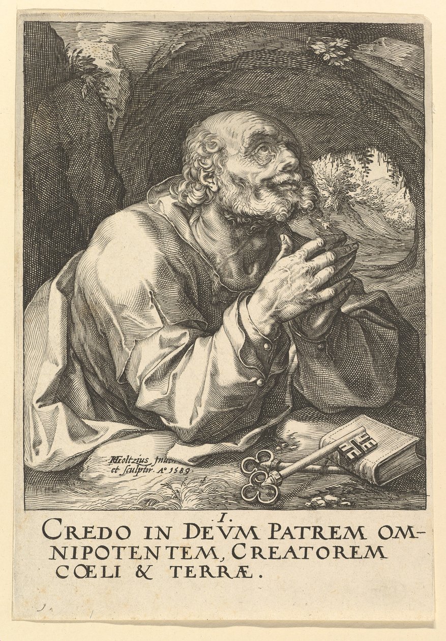 Św. Piotr od Chrystusa, Apostołów i Św. Pawła z Credo, 1589. autorstwa Hendrik Goltzius