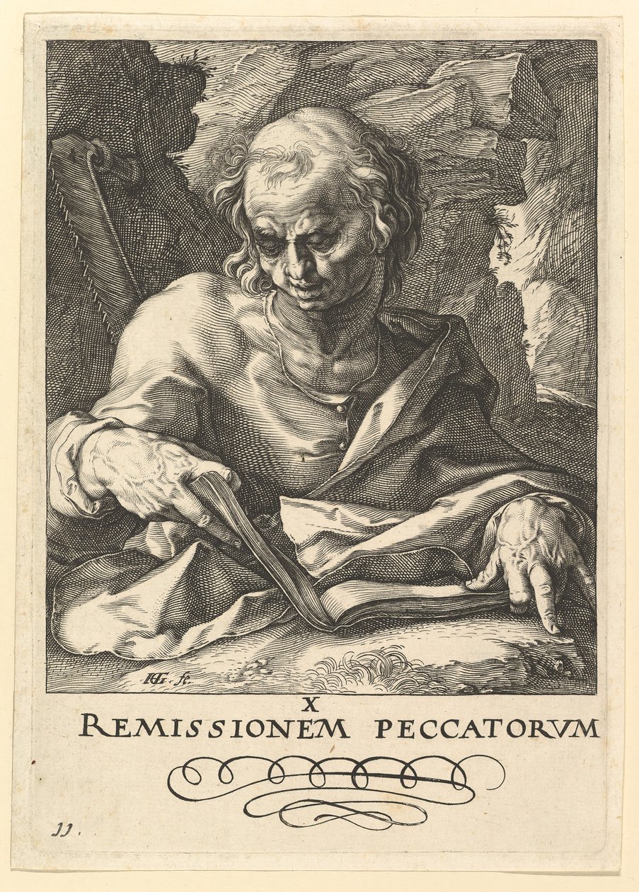 Św. Szymon, od Chrystusa, Apostołów i Św. 1589. autorstwa Hendrik Goltzius