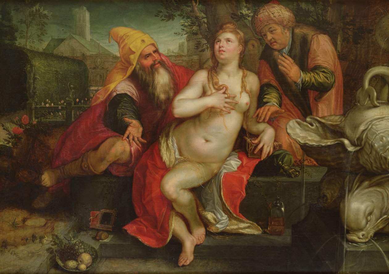 Zuzanna i starsi, 1607 autorstwa Hendrik Goltzius