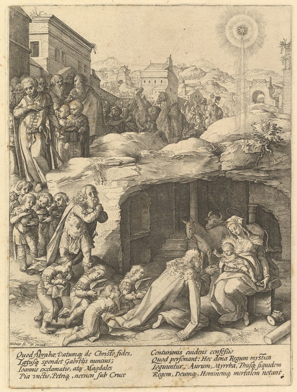 Adoracja Trzech Króli, ca. 1585. autorstwa Hendrik Goltzius