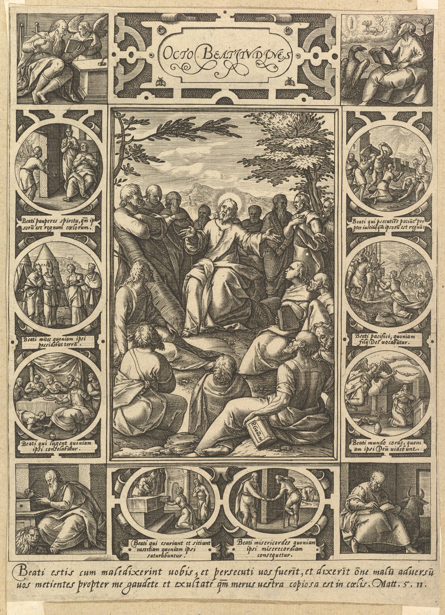 Osiem Błogosławieństw, ca. 1578. autorstwa Hendrik Goltzius