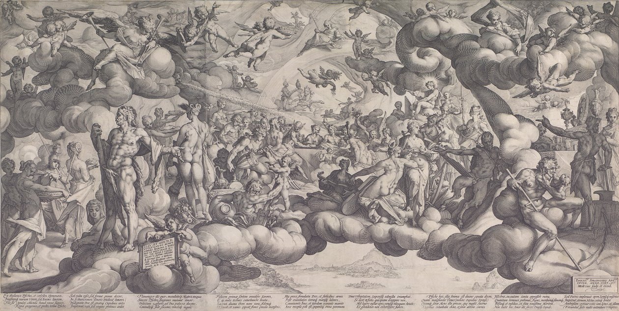 Święto Bogów na Weselu Kupidyna i Psyche, 1587., 1587. autorstwa Hendrik Goltzius