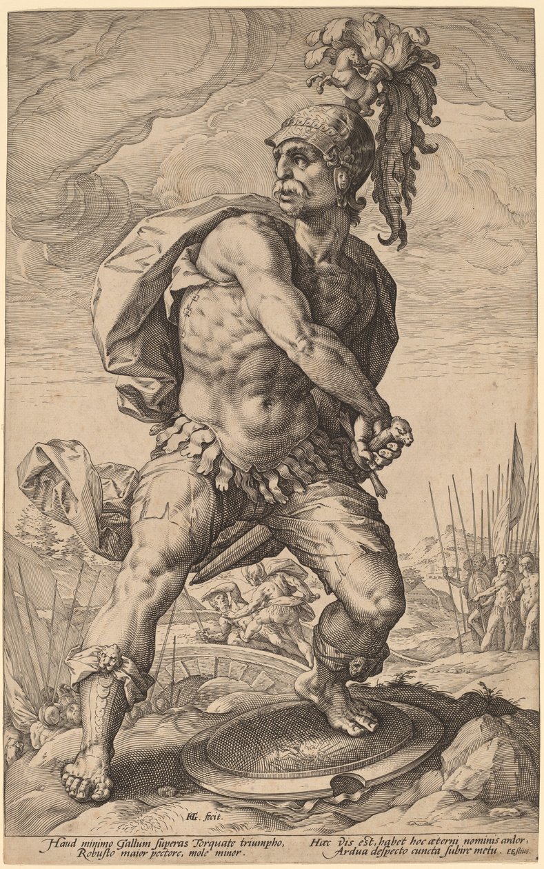 Tytus Manliusz Torkwatus autorstwa Hendrik Goltzius