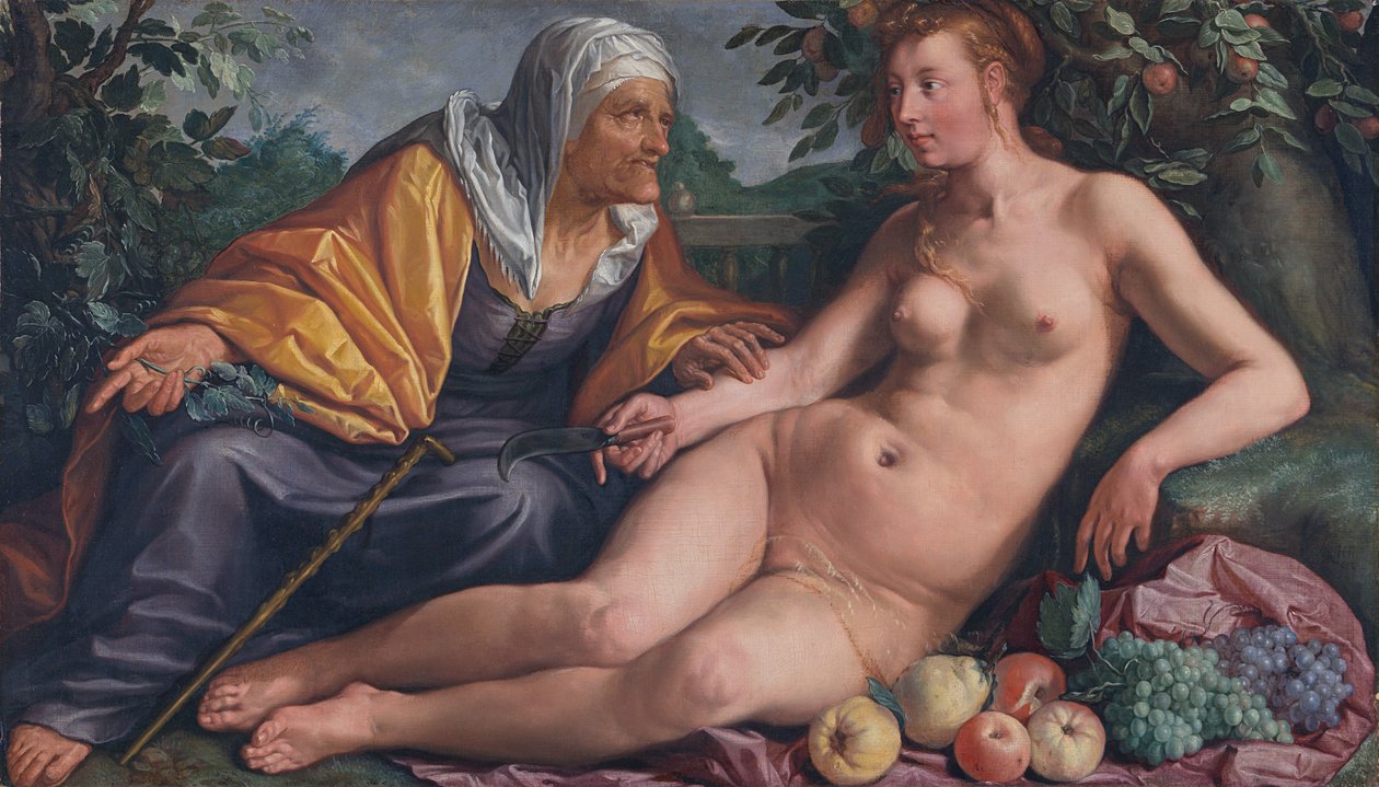 Vertumnus i Pomona autorstwa Hendrik Goltzius