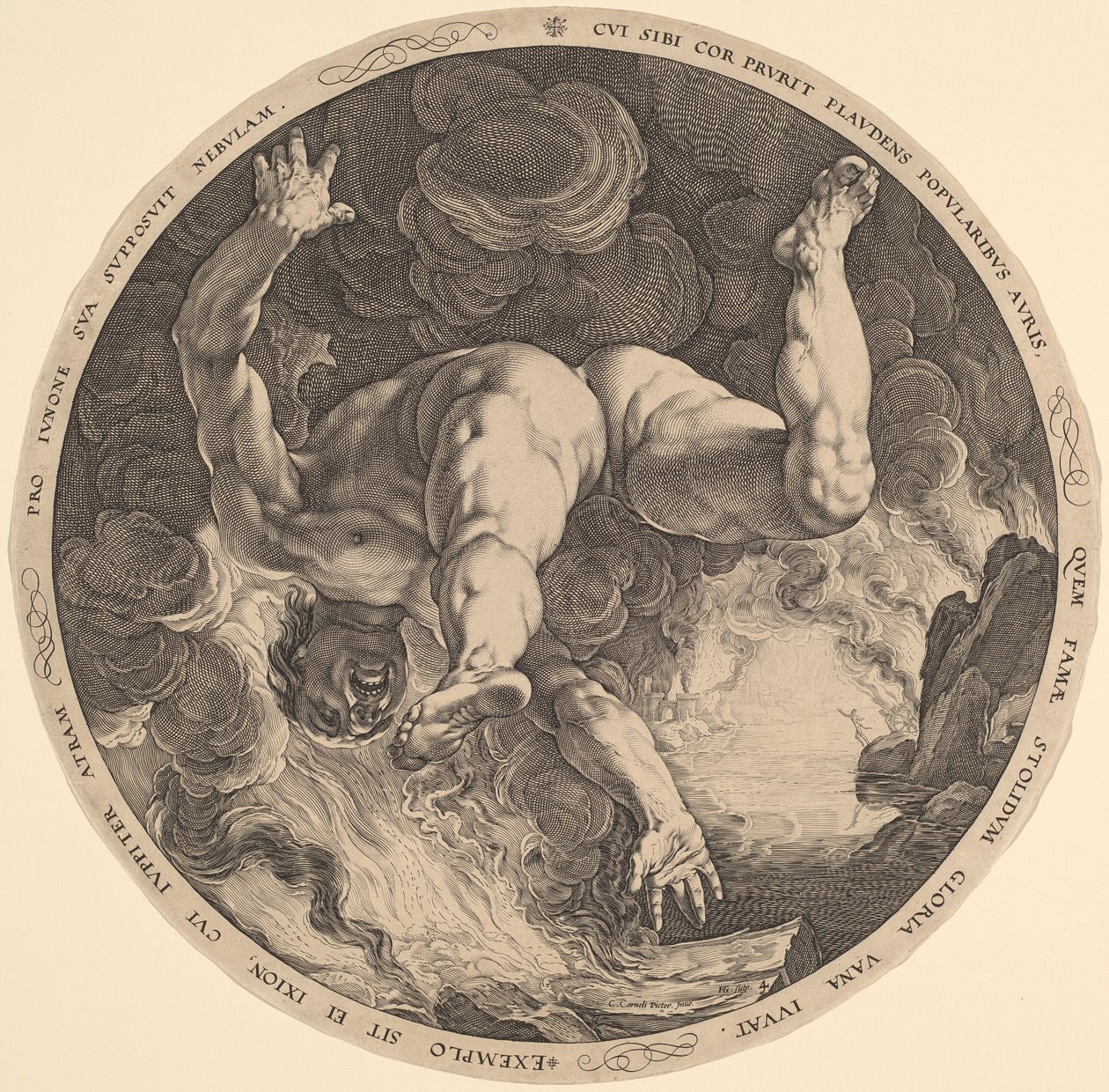 Ixion autorstwa Hendrik Goltzius, after Cornelis Cornelisz van Haarlem