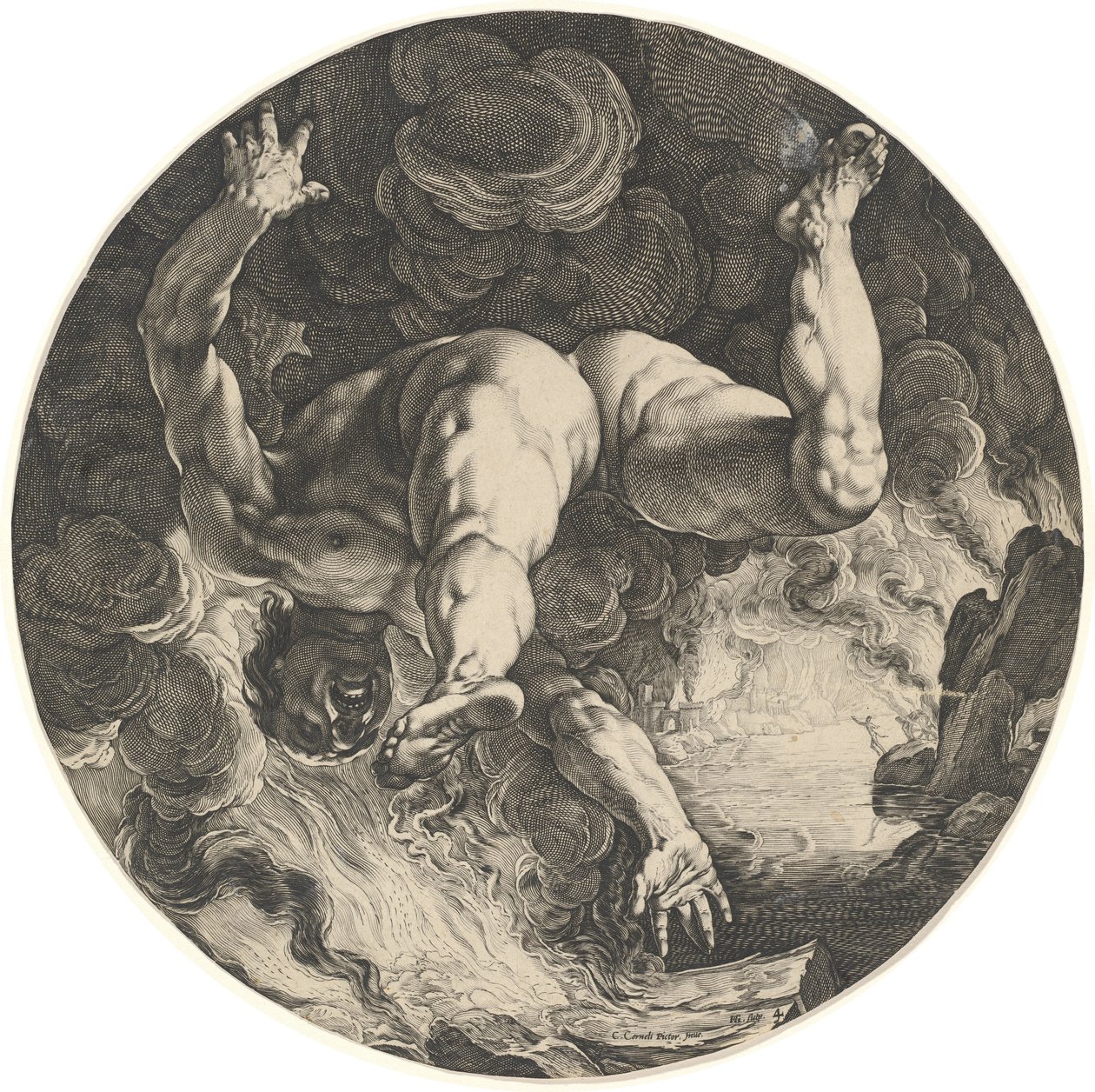Ixion autorstwa Hendrik Goltzius after Cornelis Cornelisz van Haarlem