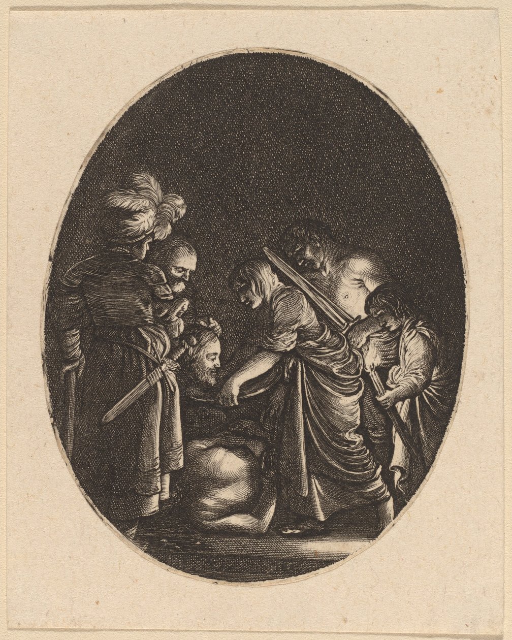 Ścięcie św. Jana Chrzciciela autorstwa Hendrik Goudt after Adam Elsheimer