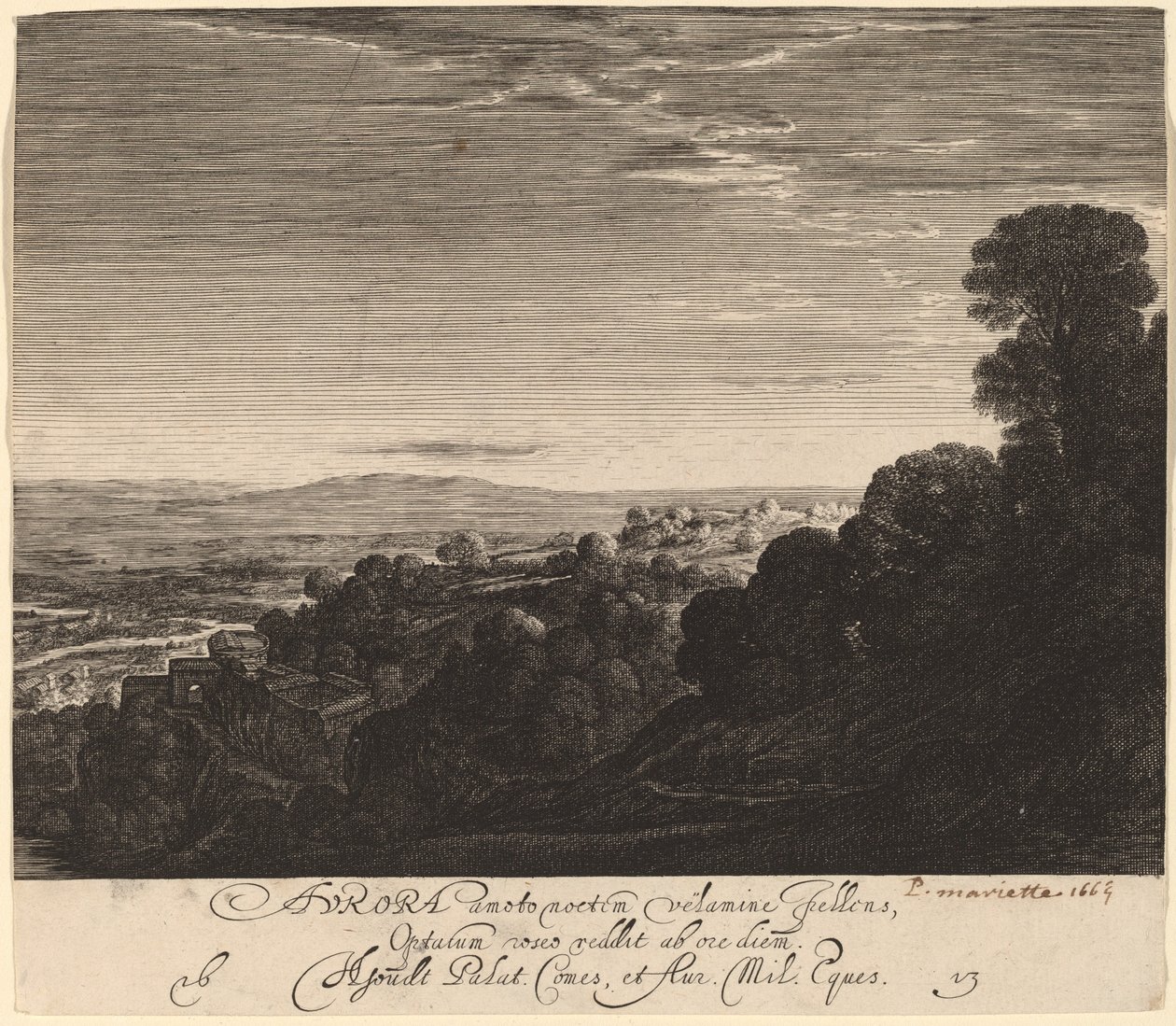 Krajobraz o świcie: Aurora autorstwa Hendrik Goudt after Adam Elsheimer