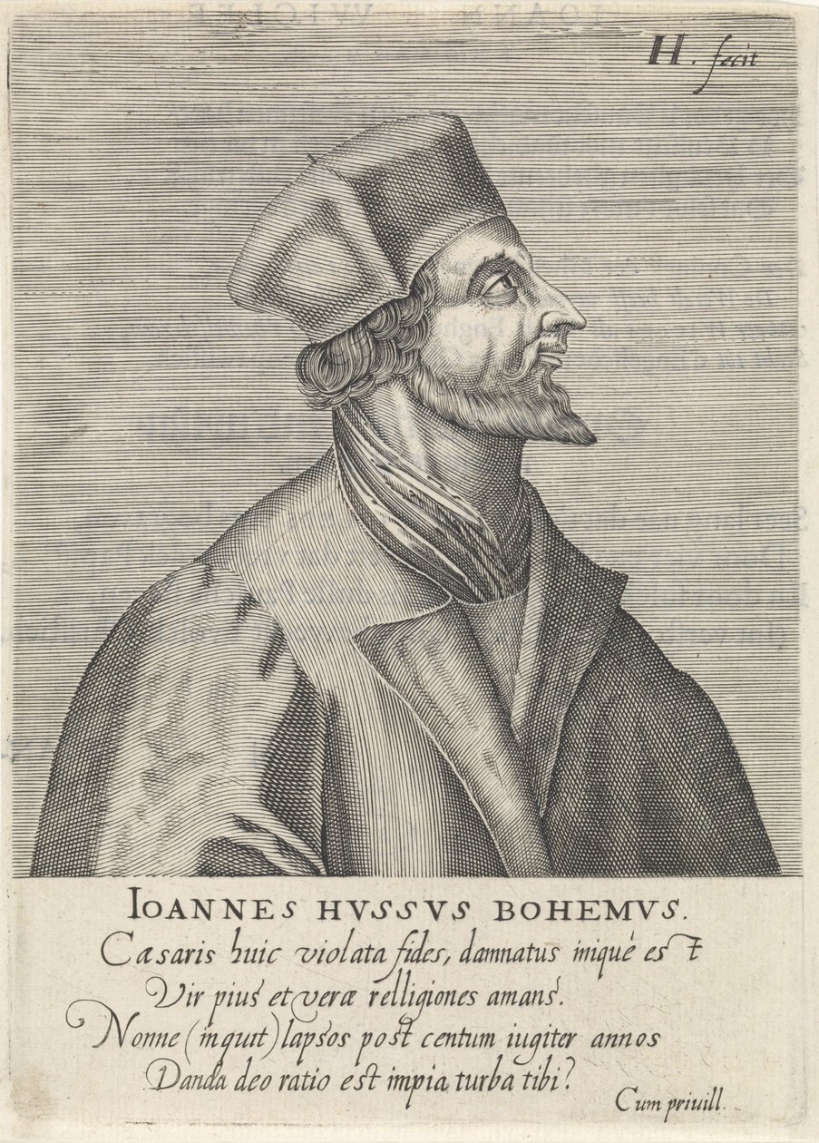 Portret Jana Husa, 1599 autorstwa Hendrik Hondius the Elder