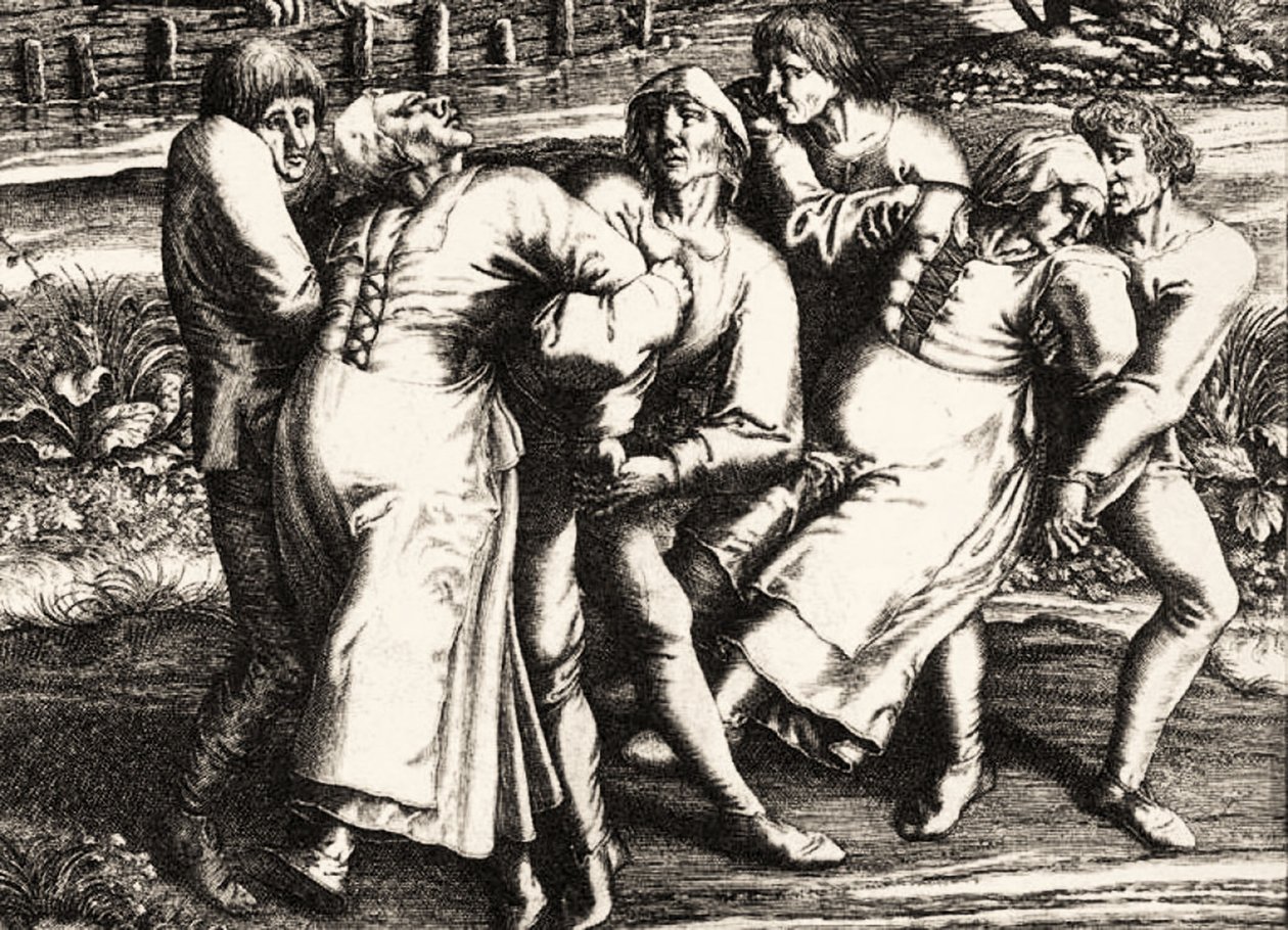 Tańcząca Plaga, Strasburg, Alzacja. 1518 autorstwa Hendrik I Hondius