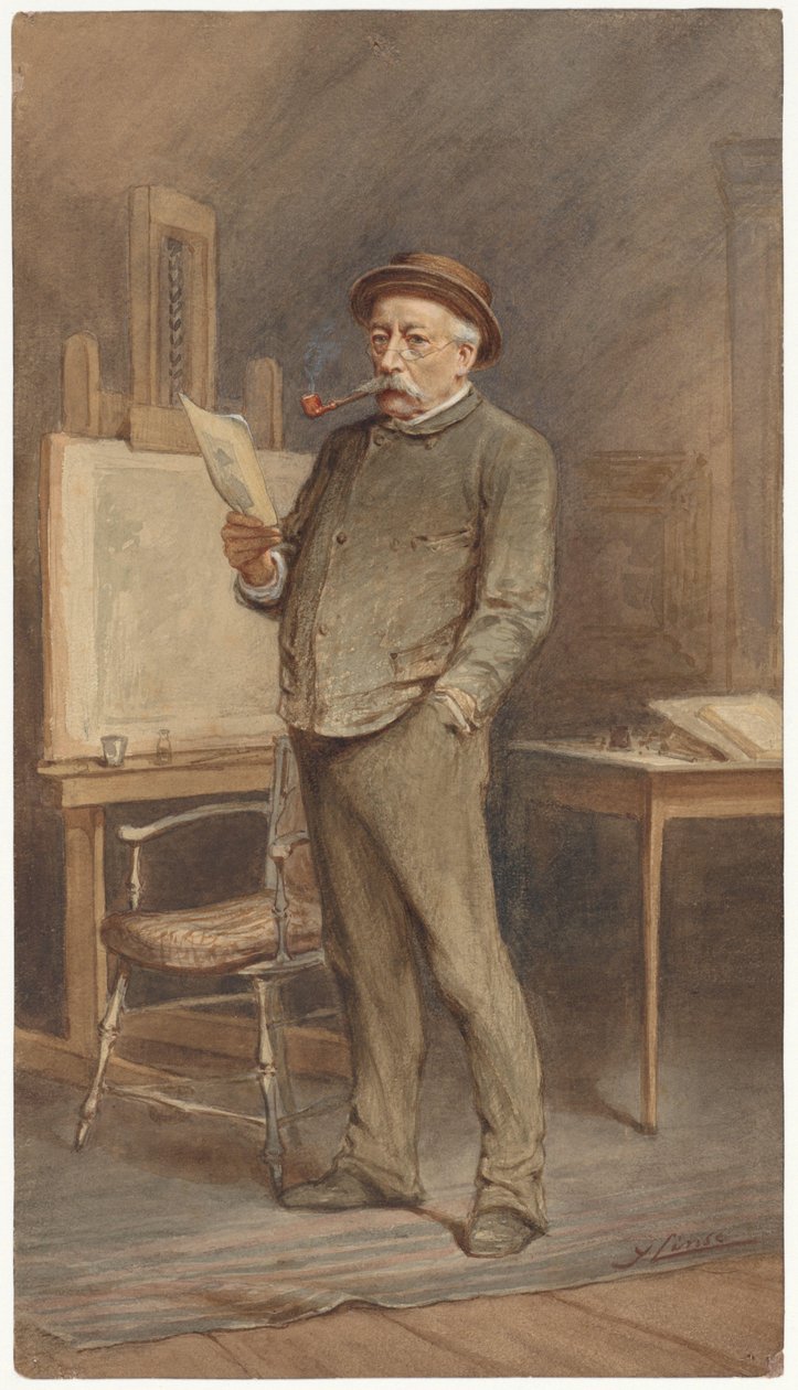 Portret Charlesa Rochessena w jego pracowni autorstwa Hendrik Jan Carel Linse