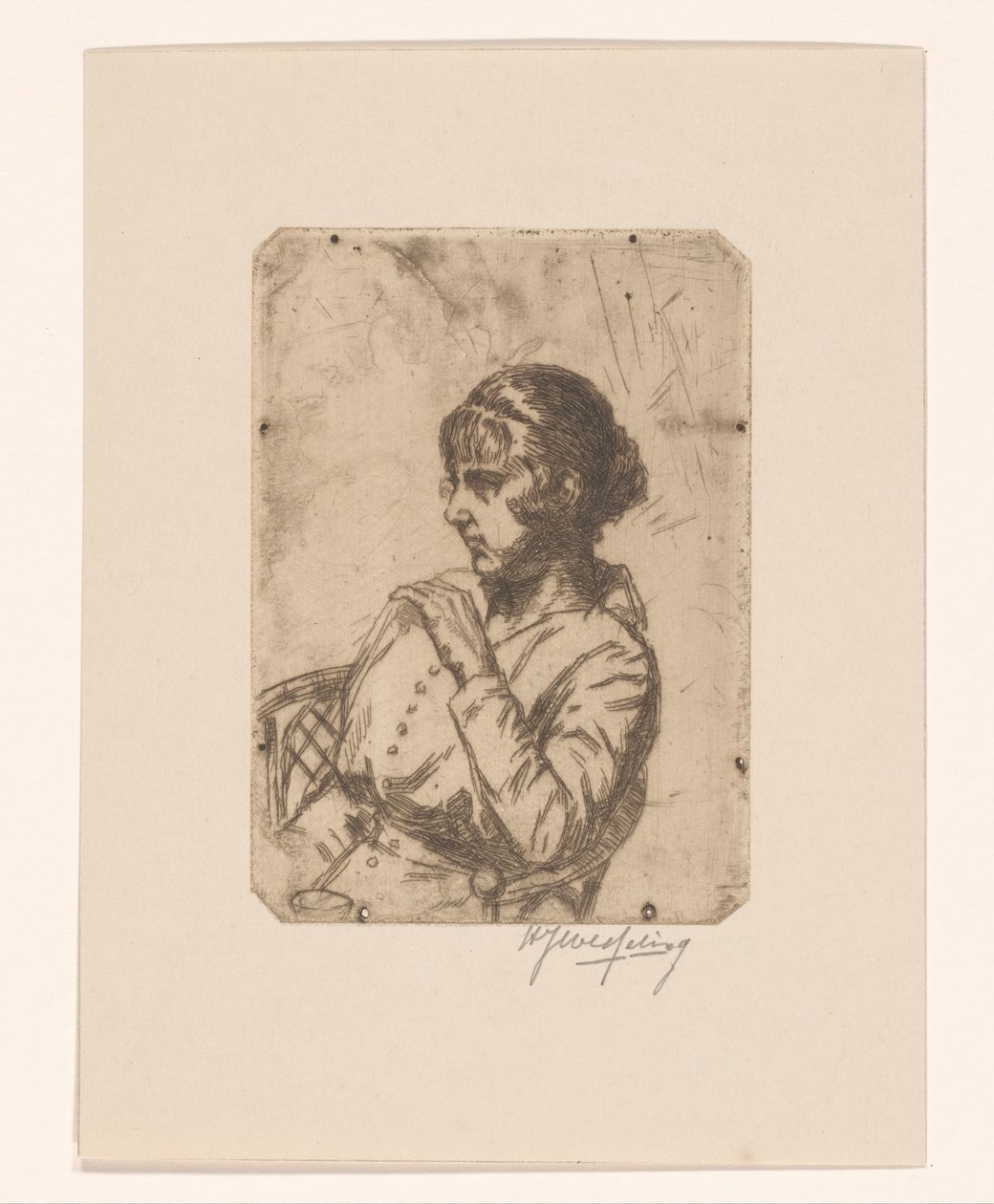 Kobieta na krześle autorstwa Hendrik Jan Wesseling (signed by artist)