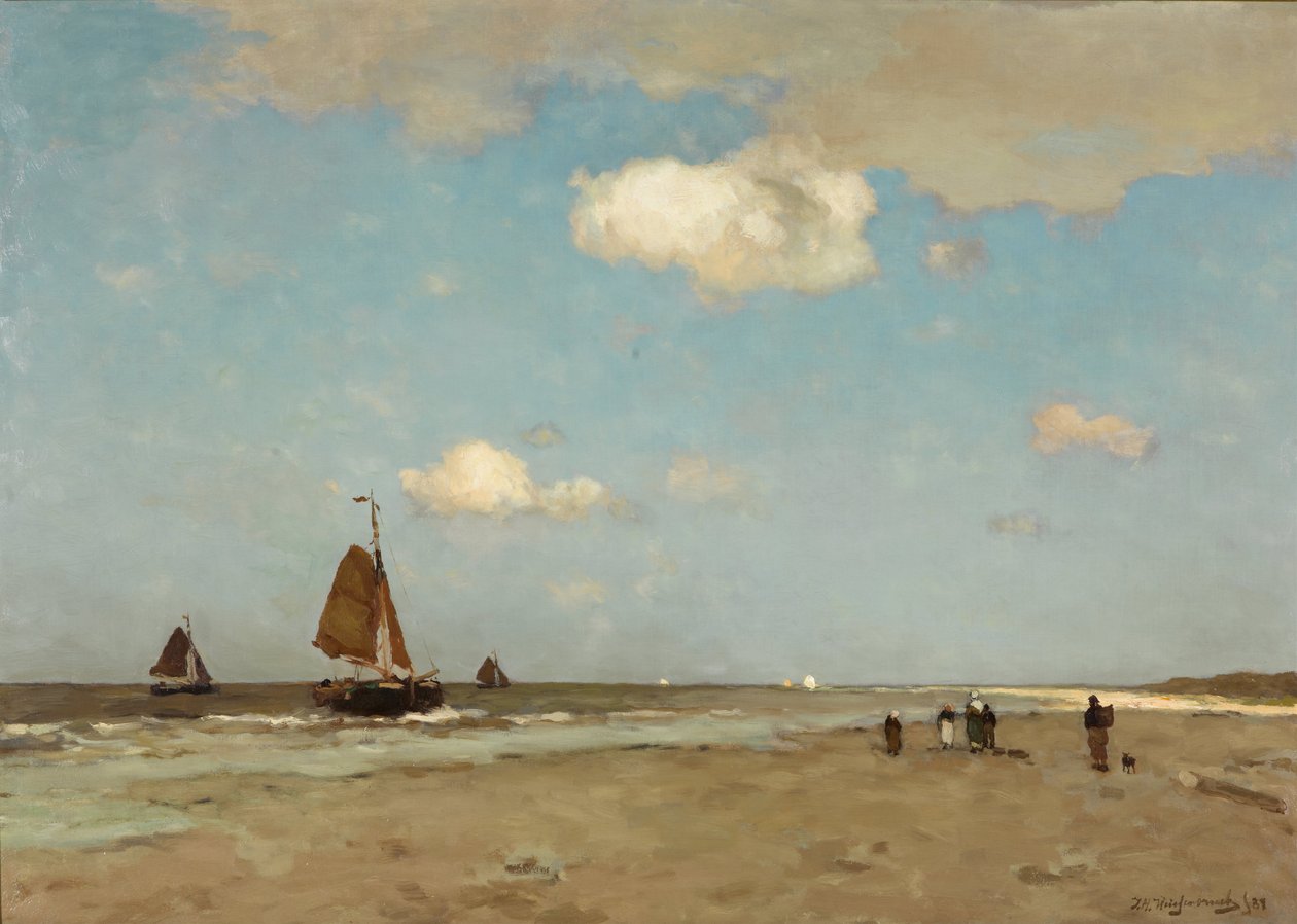 Scena na plaży, 1887 autorstwa Hendrik Johannes Weissenbruch