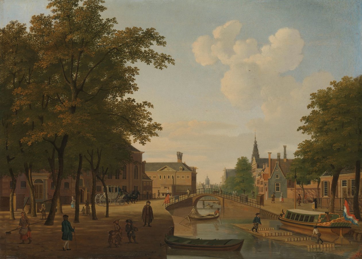 Widok na Houtmarkt, Amsterdam autorstwa Hendrik Keun
