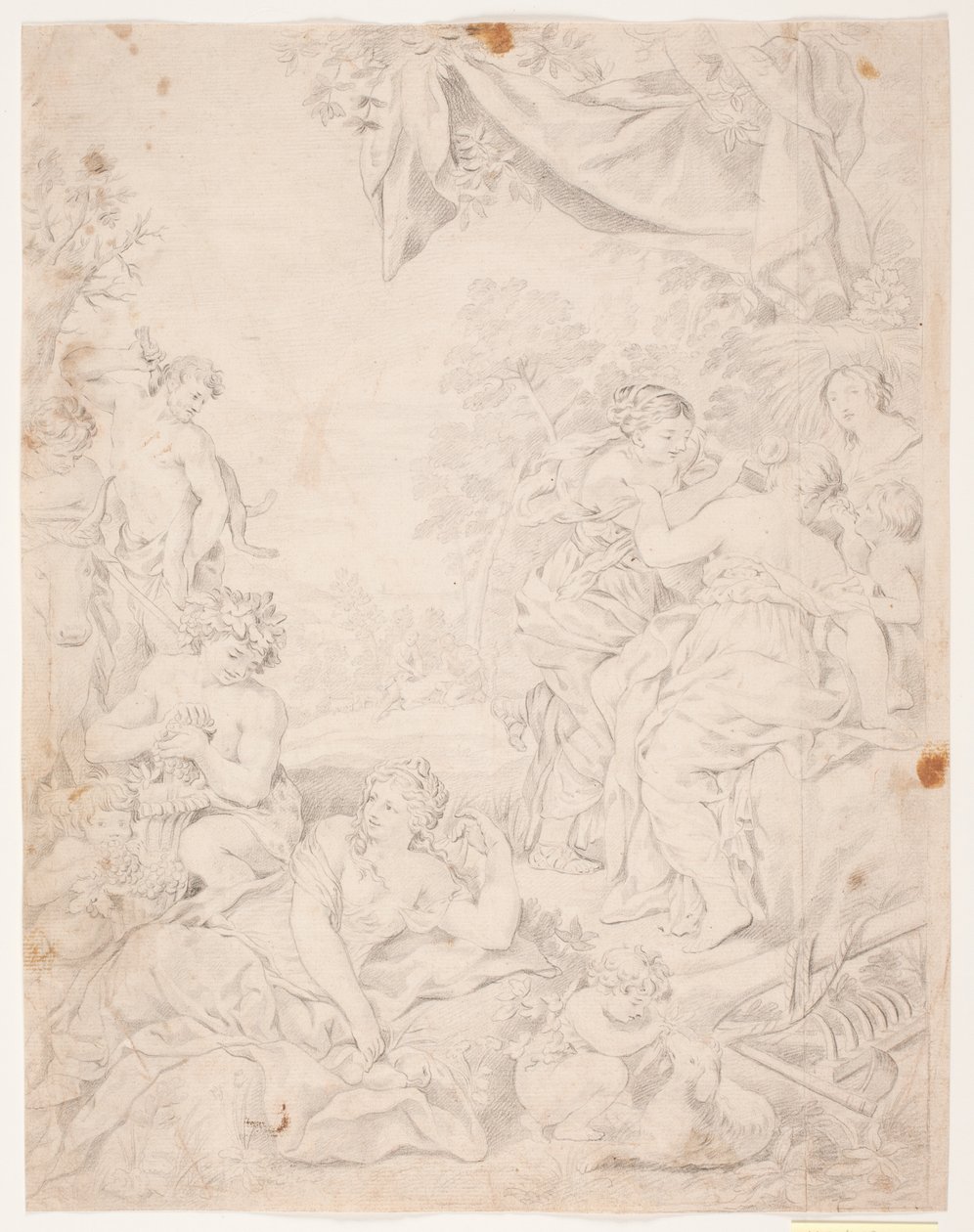 Solvalderen. Studie efter Pietro da Cortona kompozycja i Sala della Stufa, Palazzo Pitti, Florencja autorstwa Hendrik Krock