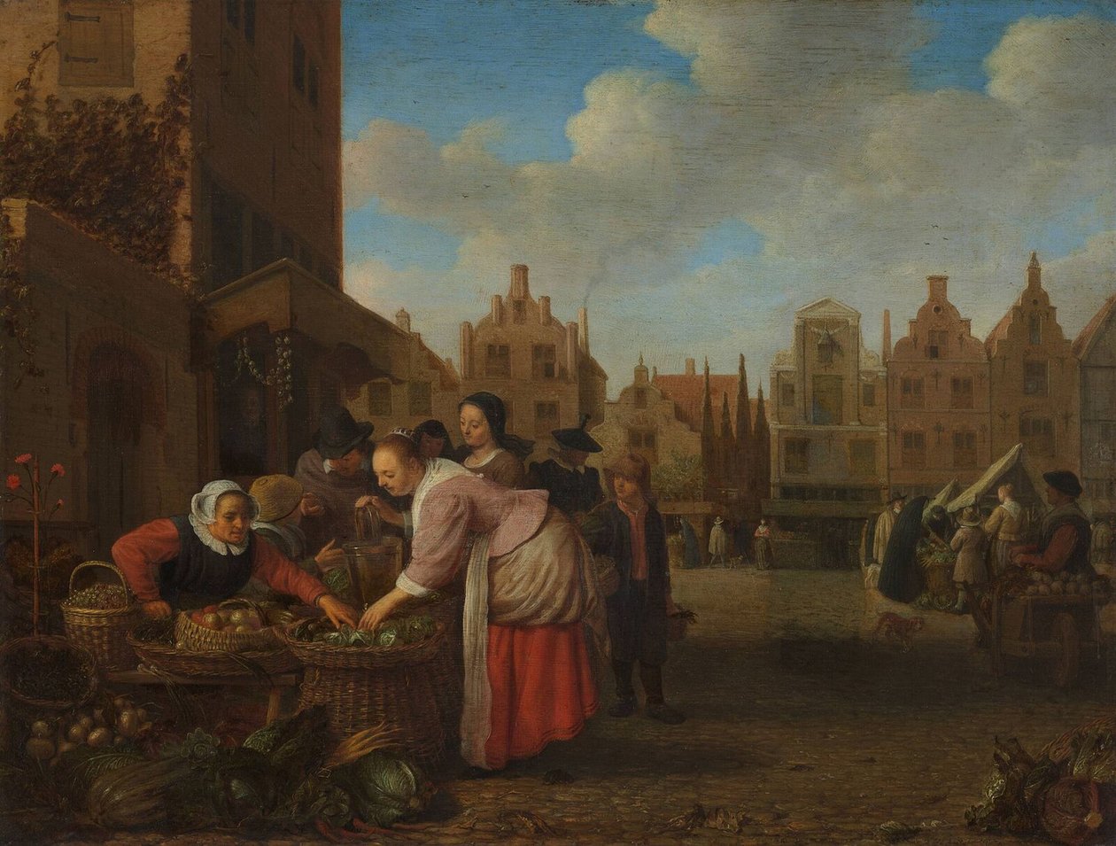 Widok na Wielki Rynek w Rotterdamie, 1654 autorstwa Hendrik Maertensz Sorgh