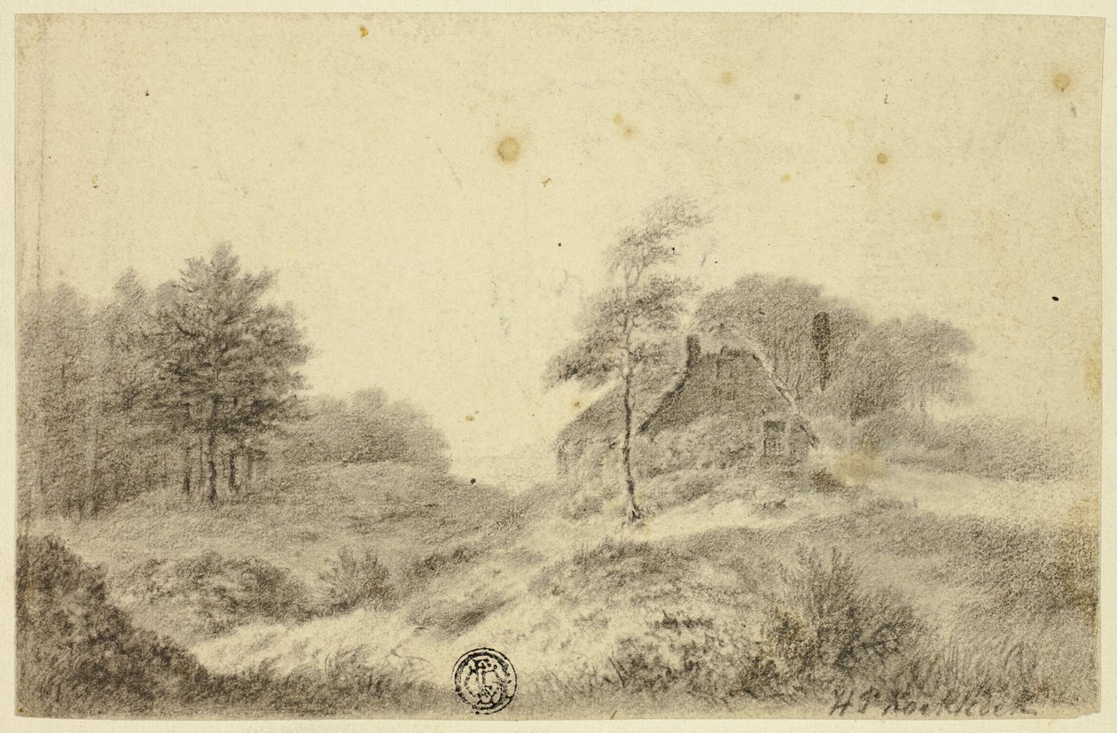 Domek na wzgórzu autorstwa Hendrik Pieter Koekkoek