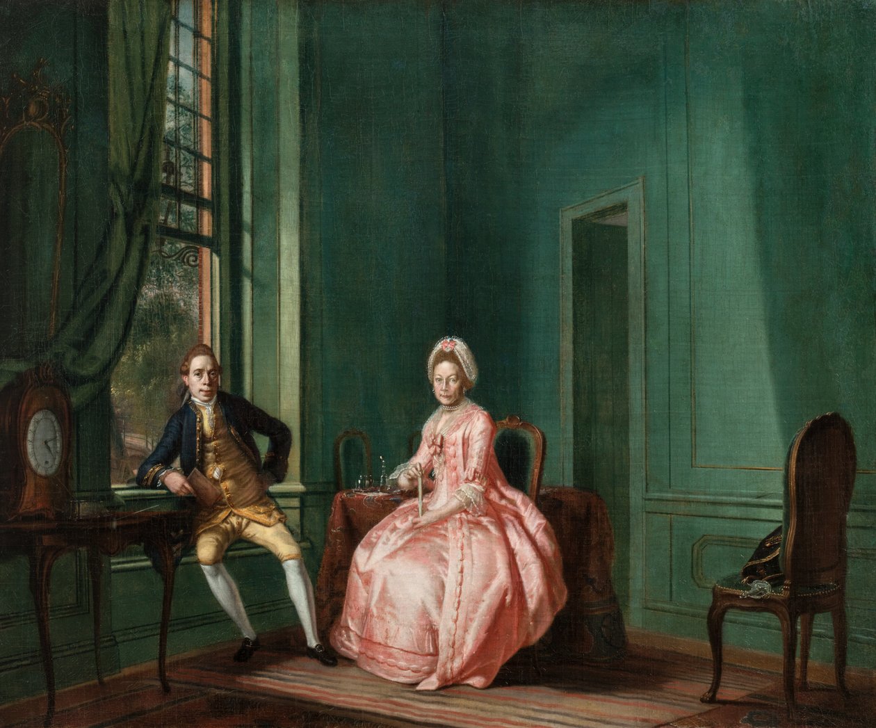 Poeta Johannes Nomsz i jego żona Anna Maria Telghorst w swoim salonie w Amsterdamie autorstwa Hendrik Pothoven