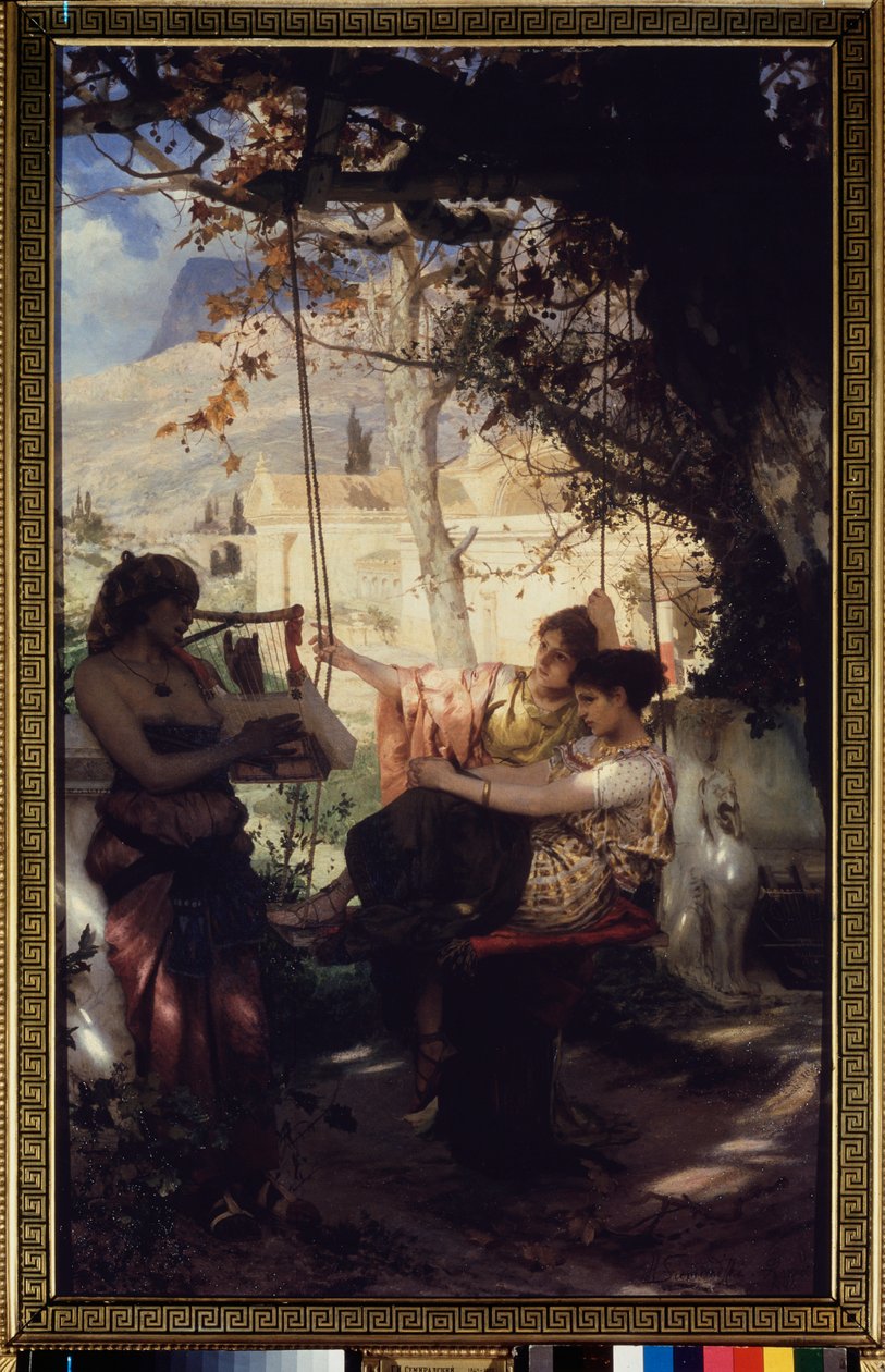 Pieśń młodego niewolnika. Obraz Henryka Siemiradzkiego (1843-1902), olej na płótnie autorstwa Henryk Siemiradzki