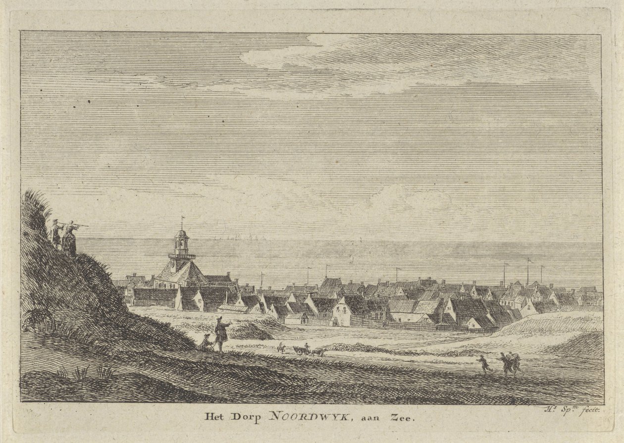 Widok Noordwijk aan Zee Wioska Noordwijk aan Zee (tytuł na obiekcie) autorstwa Hendrik Spilman
