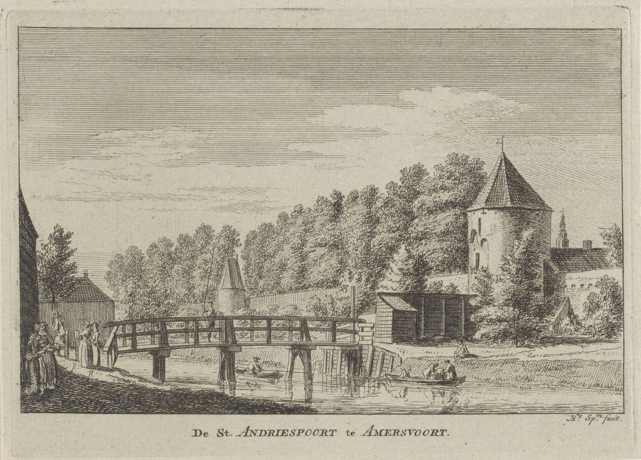 Widok na Sint Andriespoort w Amersfoort St. Andriespoort w Amersvoort (tytuł na obiekcie) autorstwa Hendrik Spilman