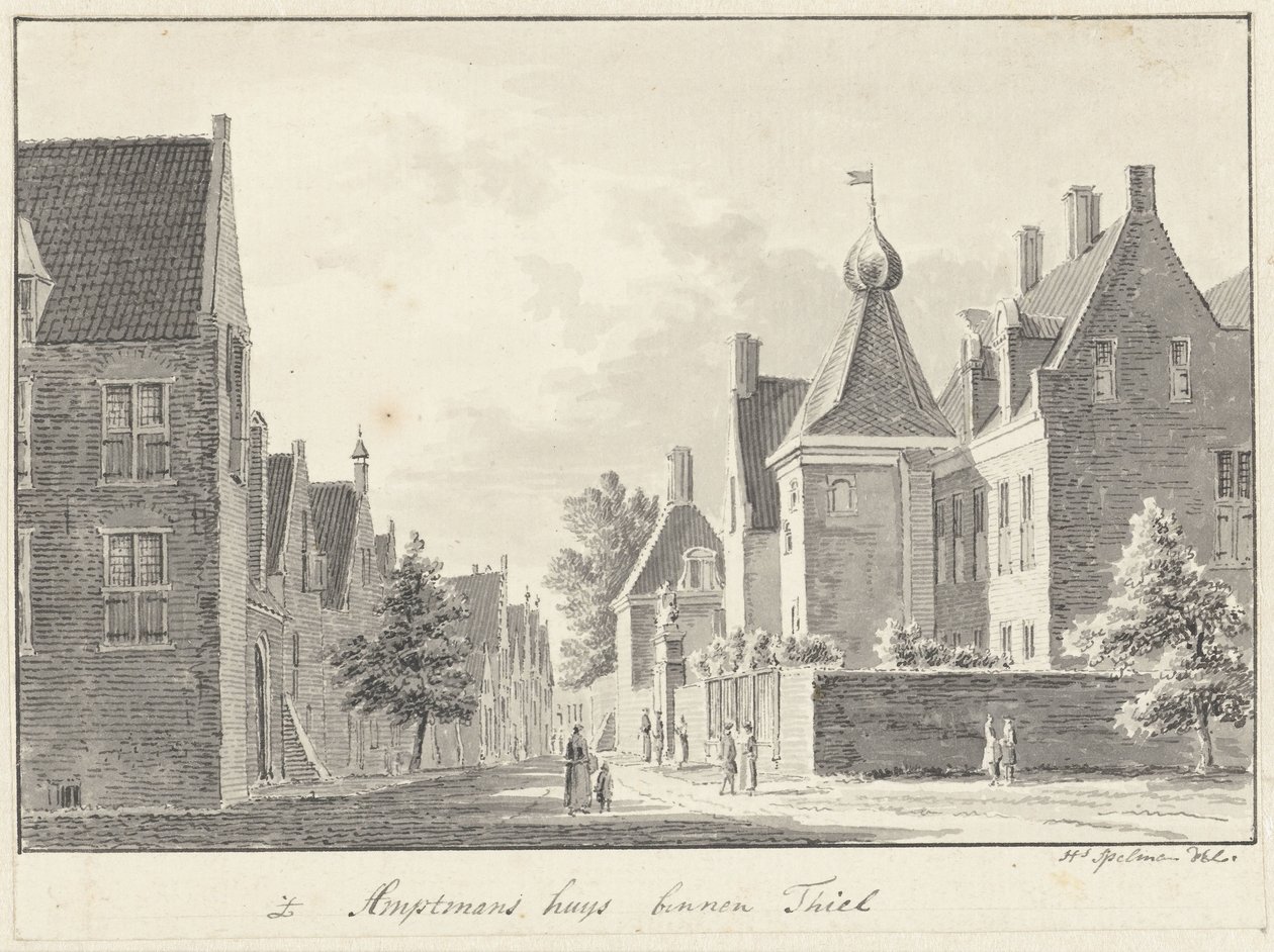 Ambtmanshuis w Tielu autorstwa Hendrik Spilman