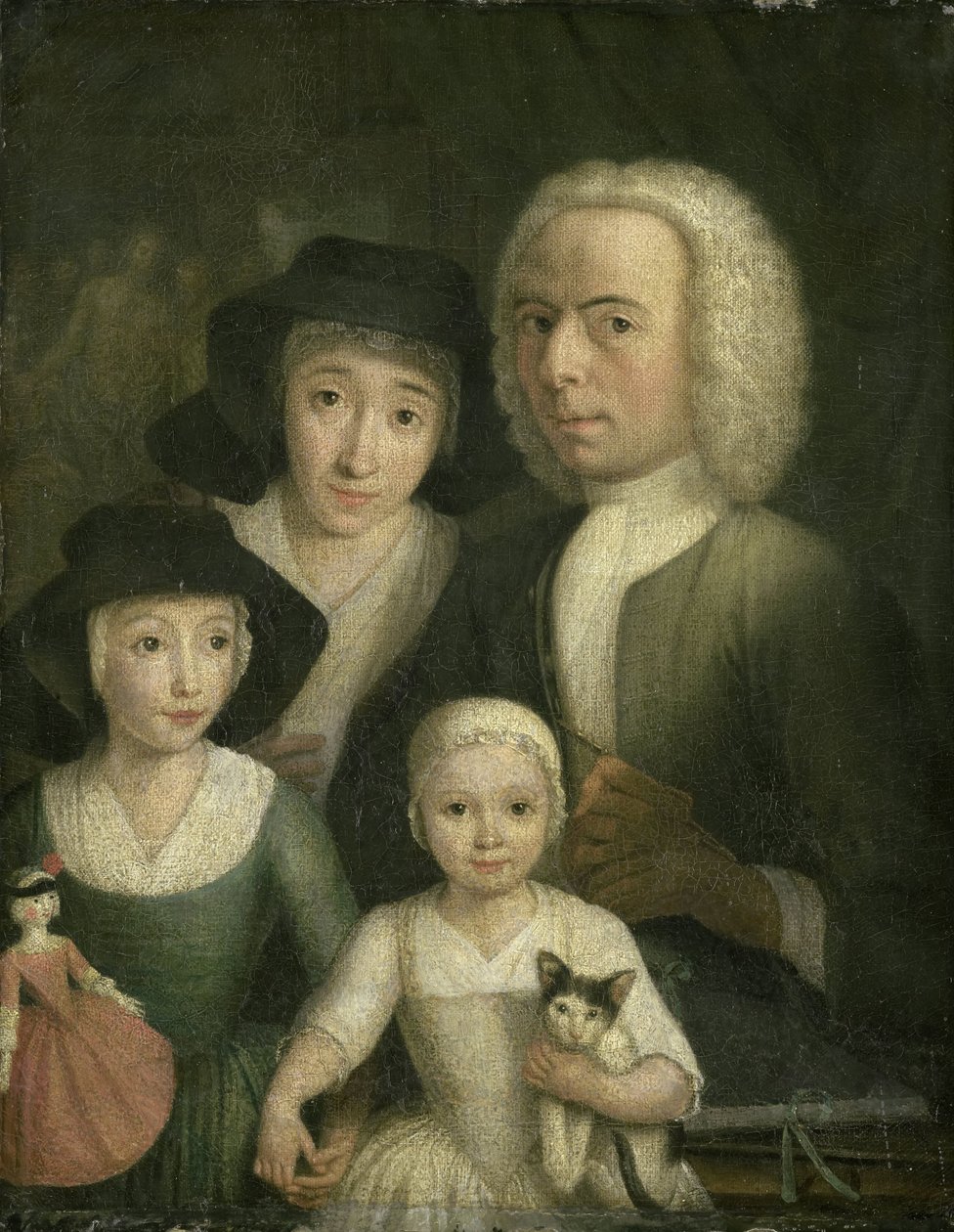 Autoportret z żoną Sanneke van Bommel i ich dwójką dzieci autorstwa Hendrik Spilman