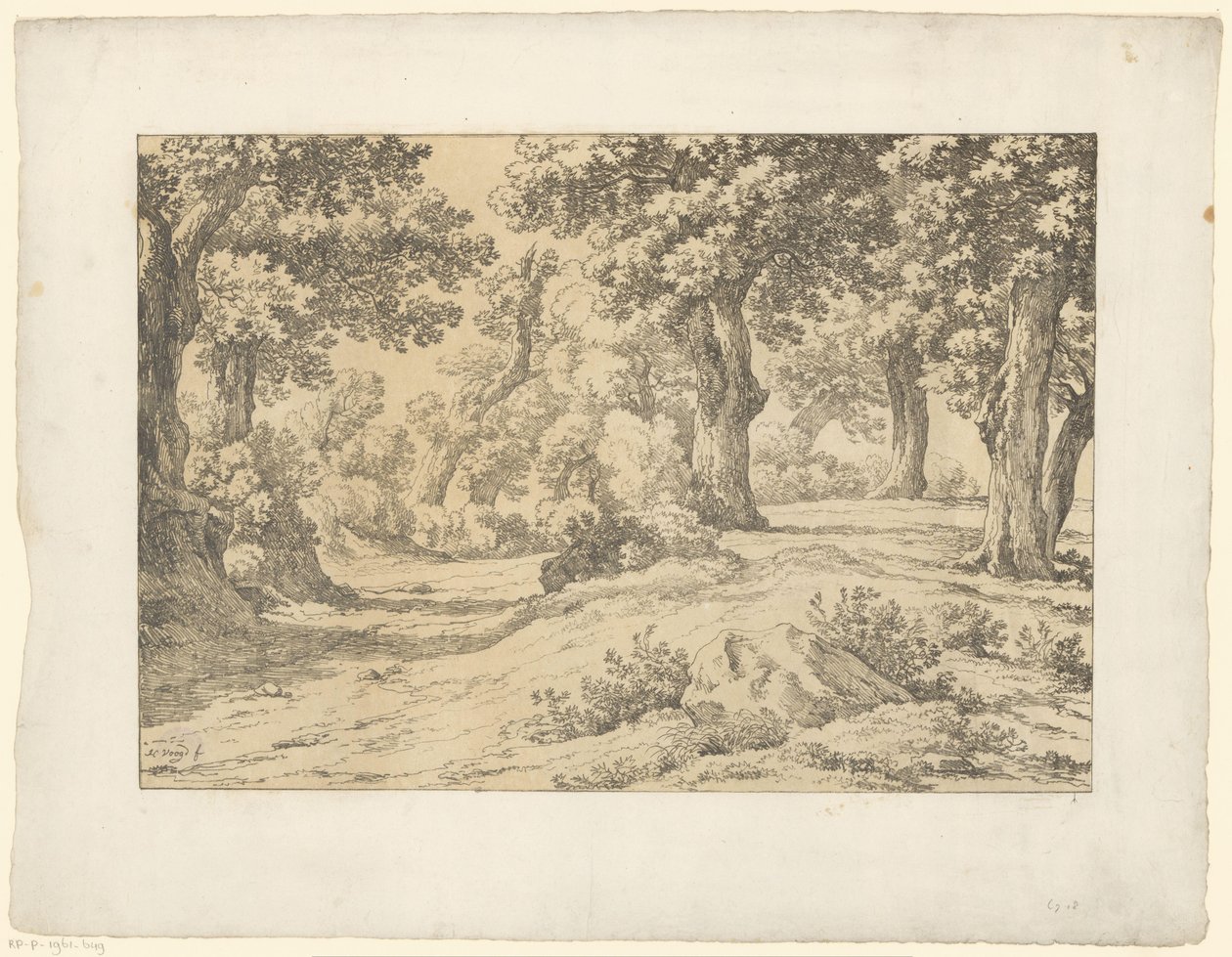leśny widok Tentamina Lithographica (tytuł serii) Włoskie pejzaże (tytuł serii) autorstwa Hendrik Voogd
