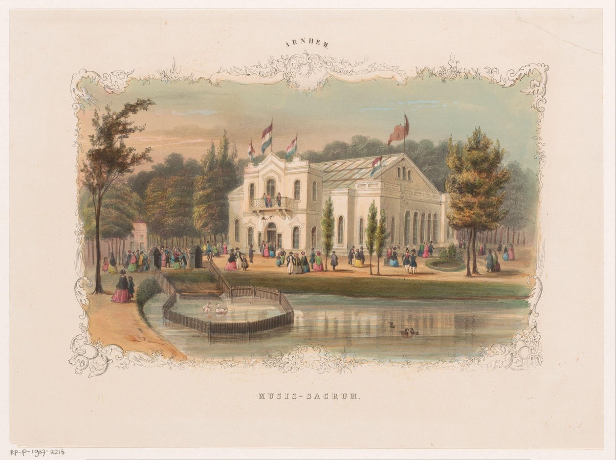 Widok na salę koncertową w Arnhem Musis sacrum (tytuł na obiekcie) Arnhem (tytuł serii na obiekcie) autorstwa Hendrik Wilhelmus Last (attributed to)