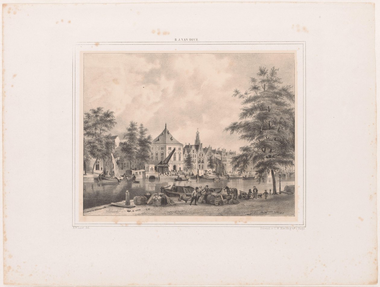 Widok na Haarlem z Spaarne autorstwa Hendrik Wilhelmus Last