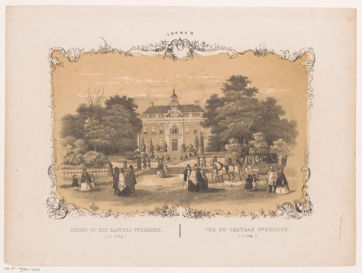 Widok na zamek Overbeek Widok zamku Overbeek (w Velp) (tytuł na obiekcie) Arnhem (tytuł serii na obiekcie) autorstwa Hendrik Wilhelmus Last