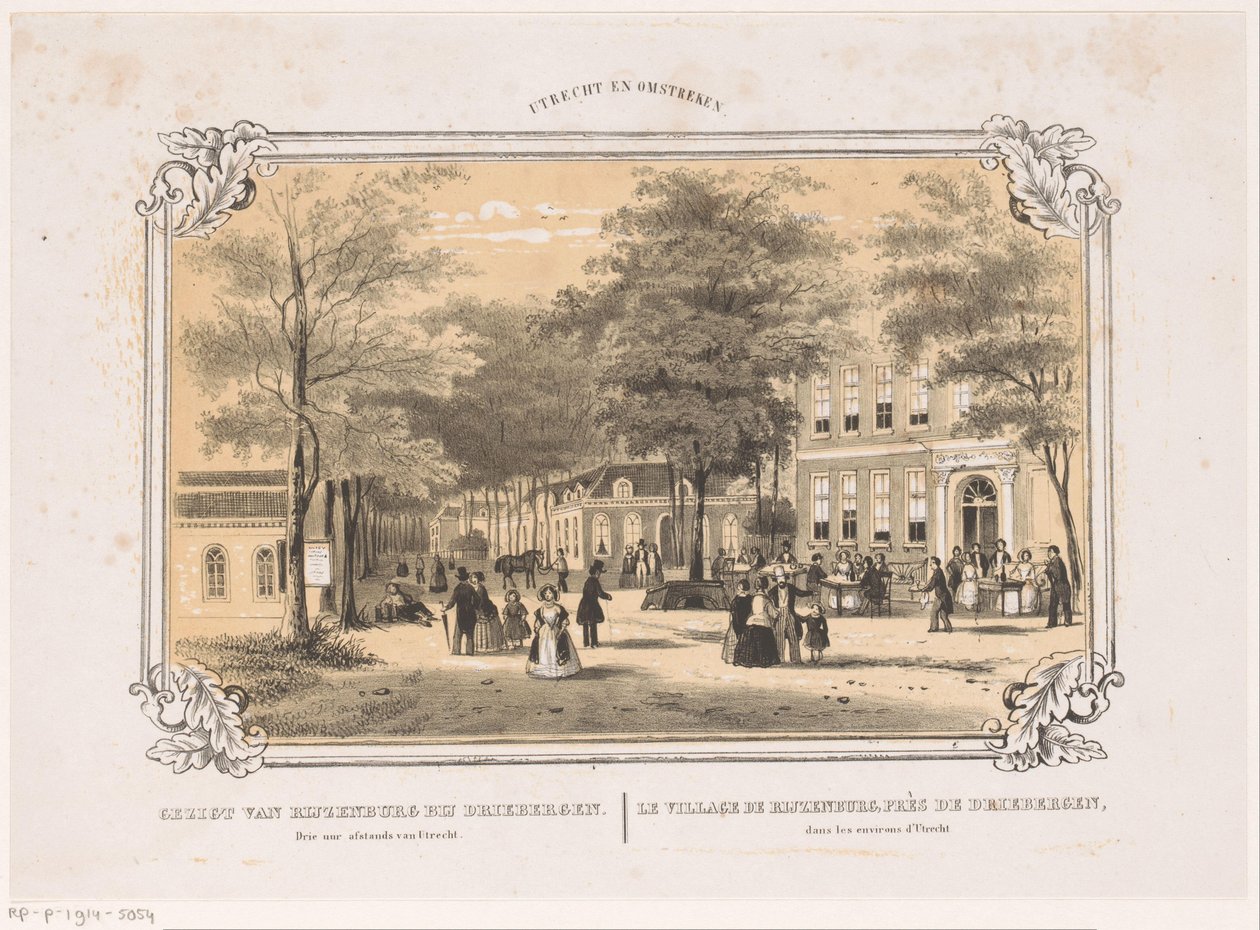 Widok na Rijzenburg Gezigt van Rijzenburg koło Driebergen trzy godziny drogi od Utrechtu (tytuł na obiekcie) Utrecht i okolice (tytuł serii na obiekcie) autorstwa Hendrik Wilhelmus Last