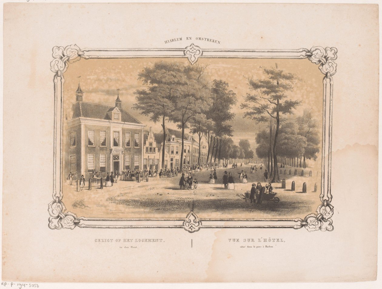 Widok hotelu w Haarlemie Widok na kwaterę w den Hout (tytuł na obiekcie) Haarlem i okolice (tytuł serii na obiekcie) autorstwa Hendrik Wilhelmus Last
