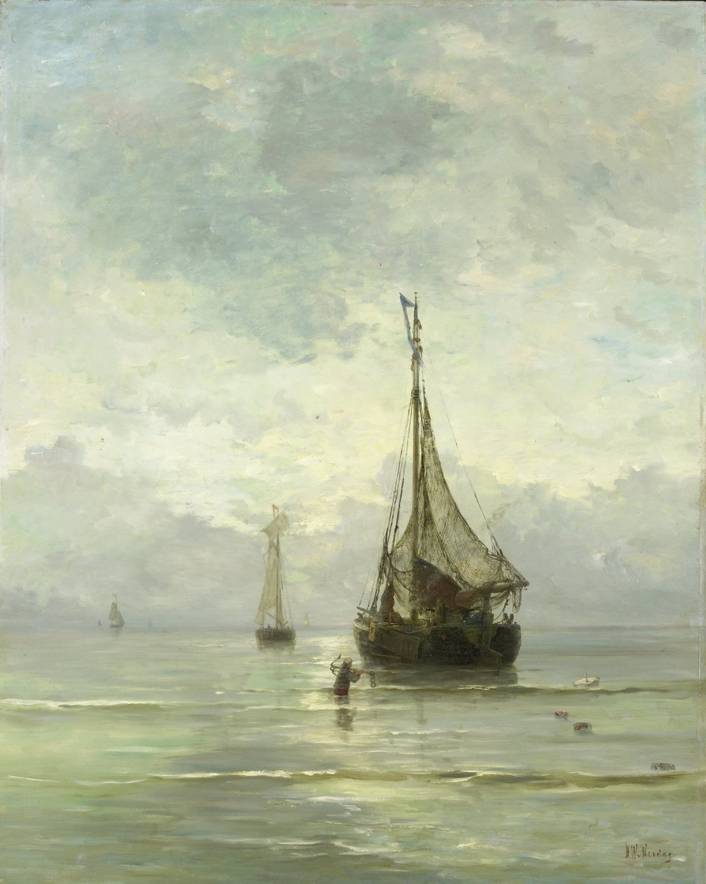 spokojne morze autorstwa Hendrik Willem Mesdag