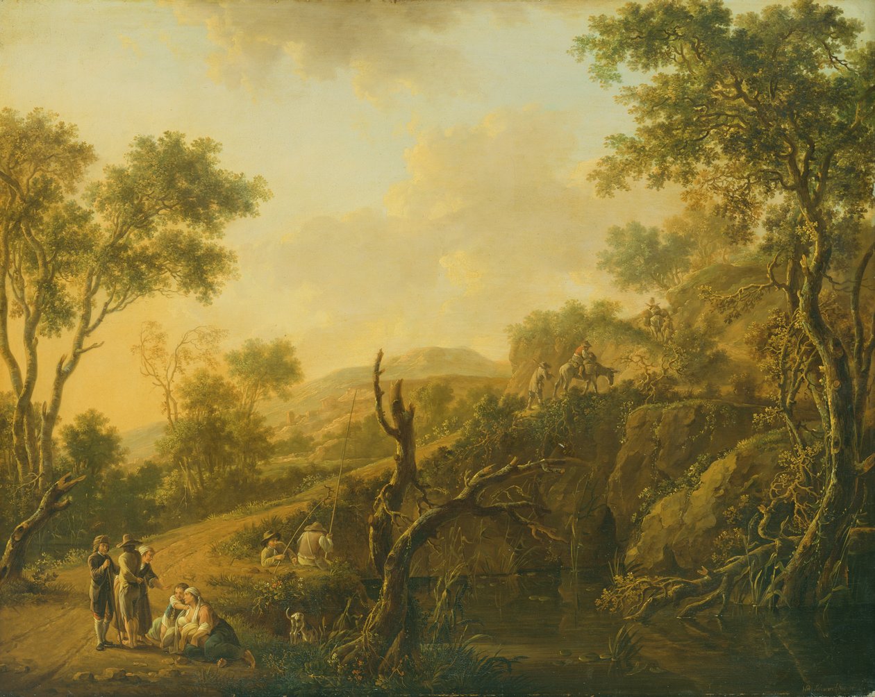 Włoski krajobraz autorstwa Hendrik Willem Schweickardt