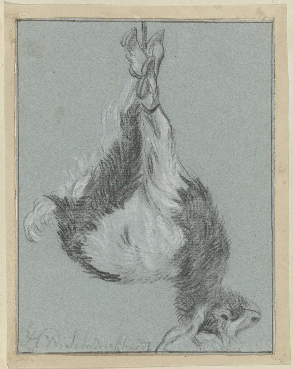 Umierająca koza autorstwa Hendrik Willem Schweickhardt (signed by artist)