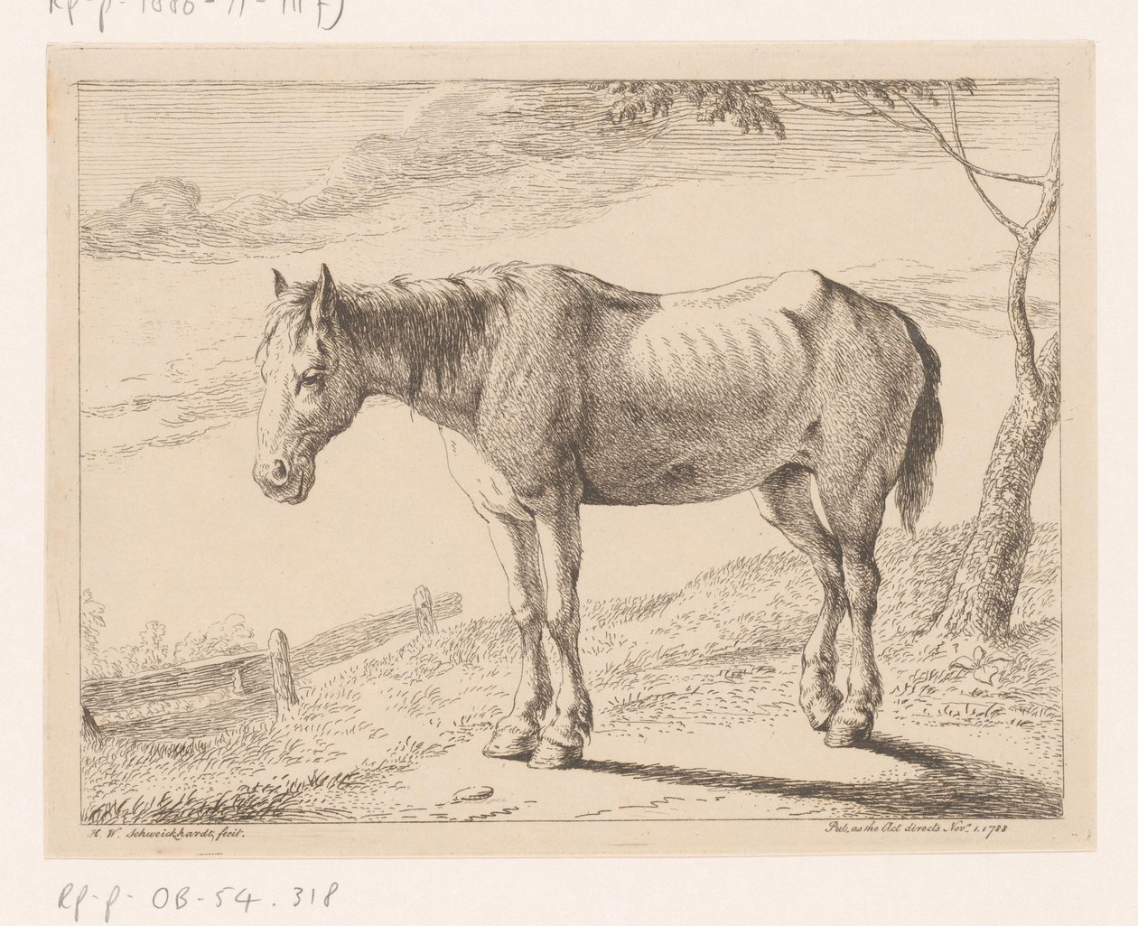 Koń Różne zwierzęta (tytuł serii) autorstwa Hendrik Willem Schweickhardt