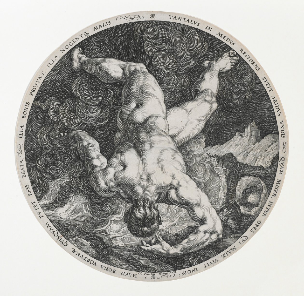 Tantalus, z Czterech Hańbiących autorstwa Hendrik and Cornelisz. van Haarlem Cornelis Goltzius