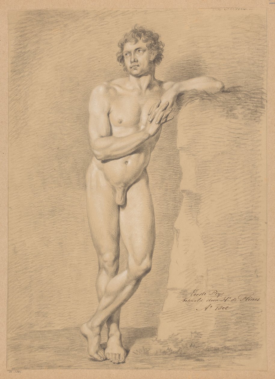 Stojący akt męski, widziany z przodu (I nagroda 1808) autorstwa Hendrik de Flines