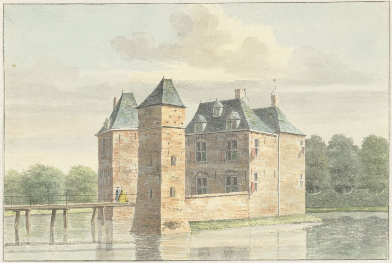 Zamek Moersbergen w pobliżu Doorn autorstwa Hendrik de Winter