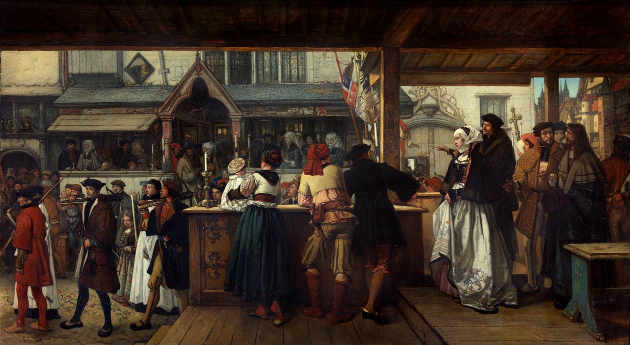 Albrecht Dürer odwiedzający Antwerpię w 1520 roku autorstwa Hendrik or Henri Leys