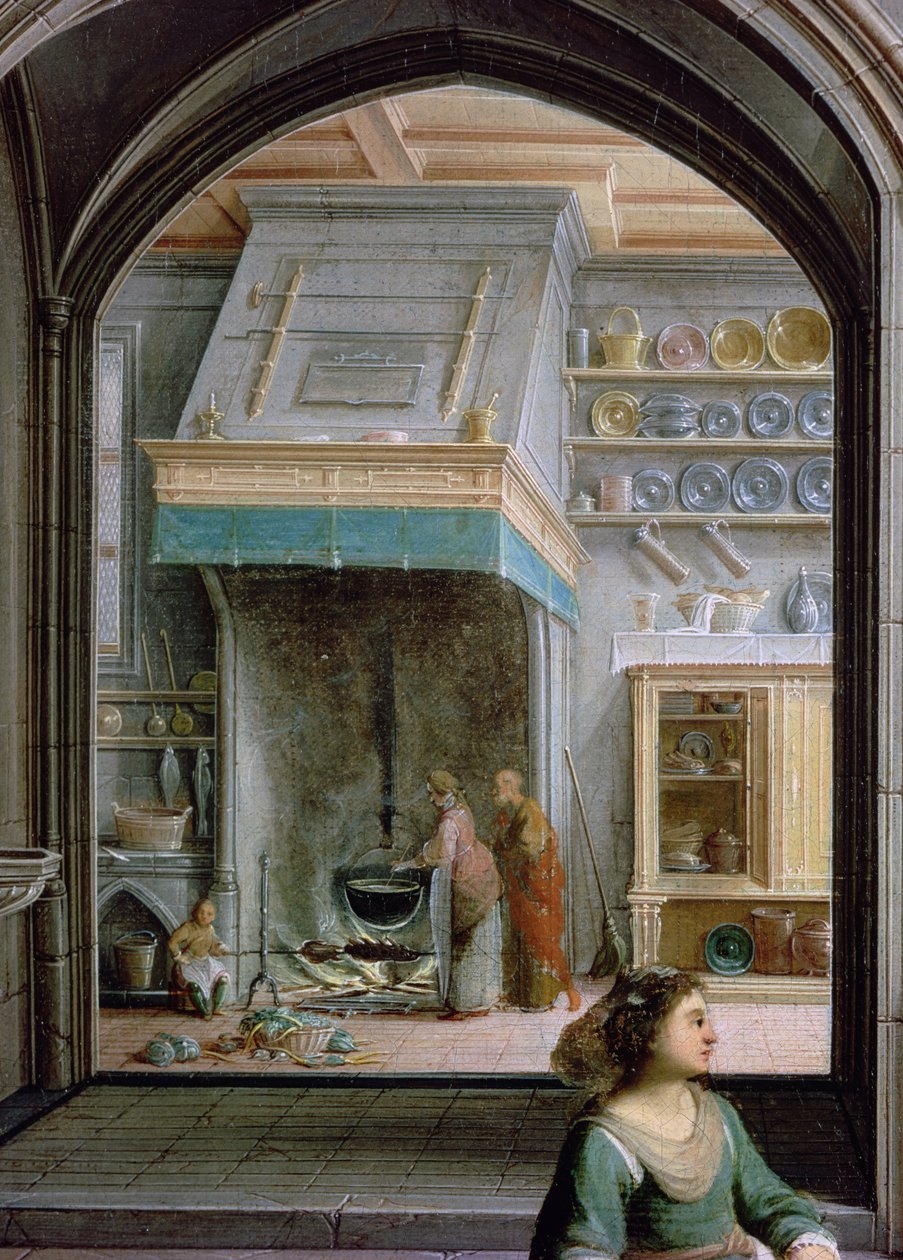 Chrystus w domu Marty i Marii, fragment kuchni, 1620 olej na płótnie autorstwa Hendrik the Younger Steenwyck