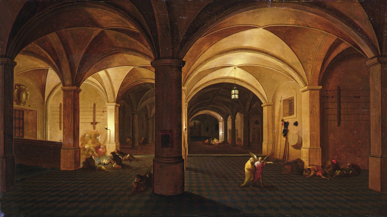 Wyzwolenie św. Piotra (olej na panelu) autorstwa Hendrik the Younger Steenwyck