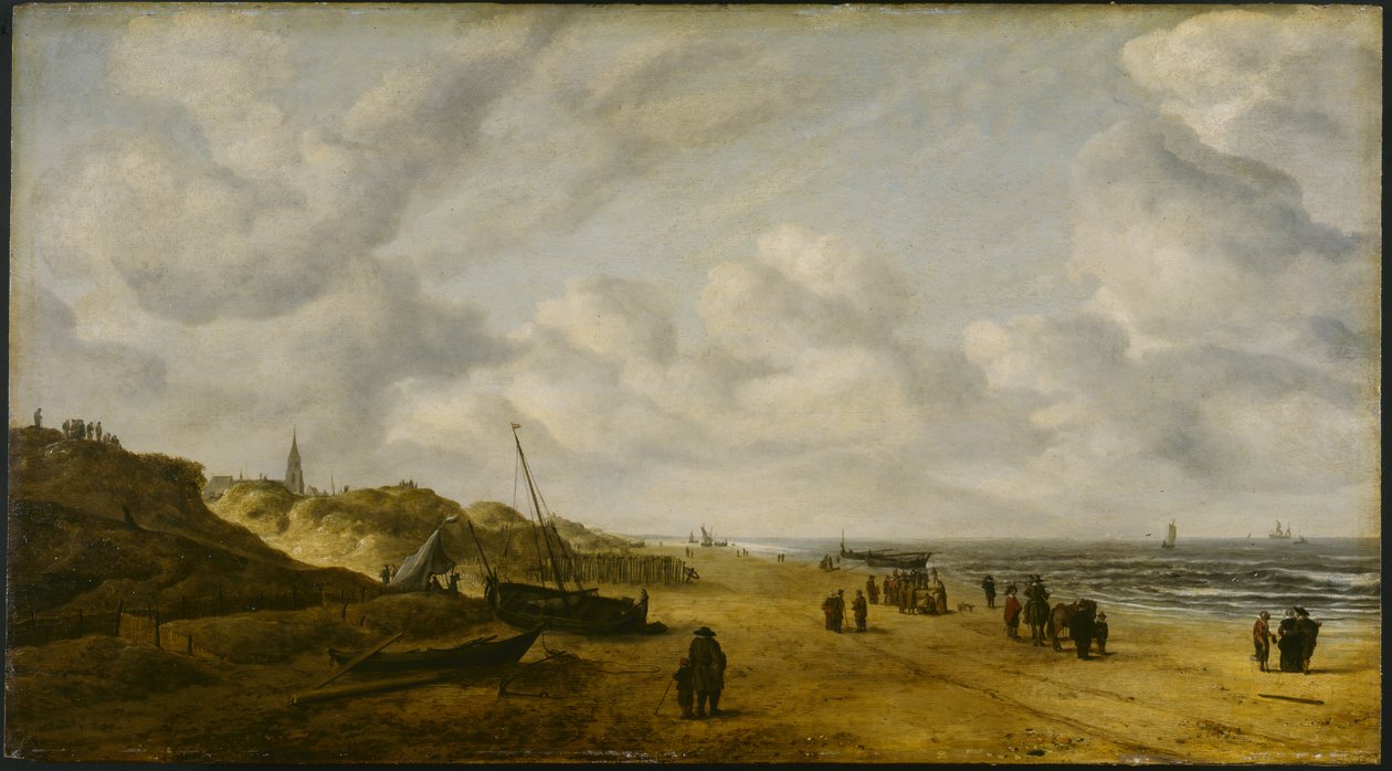 Widok Scheveningen Sands, ok. 1630 (przed konserwacją; patrz także 1112739) autorstwa Hendrik van Anthonissen
