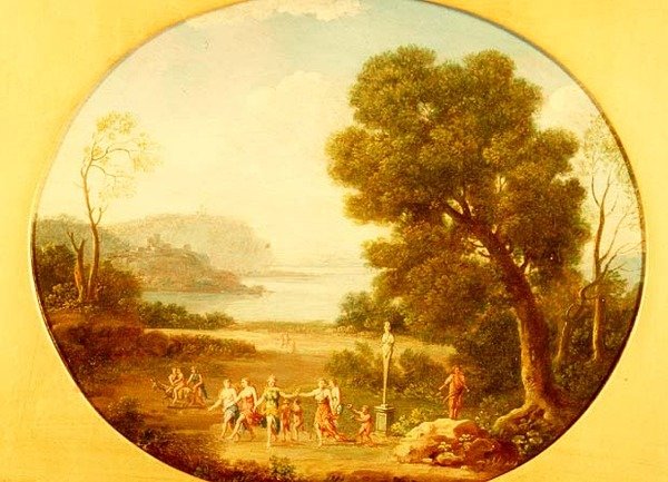 Bacchic biesiadnicy tańczą przy Herm autorstwa Hendrik van Lint