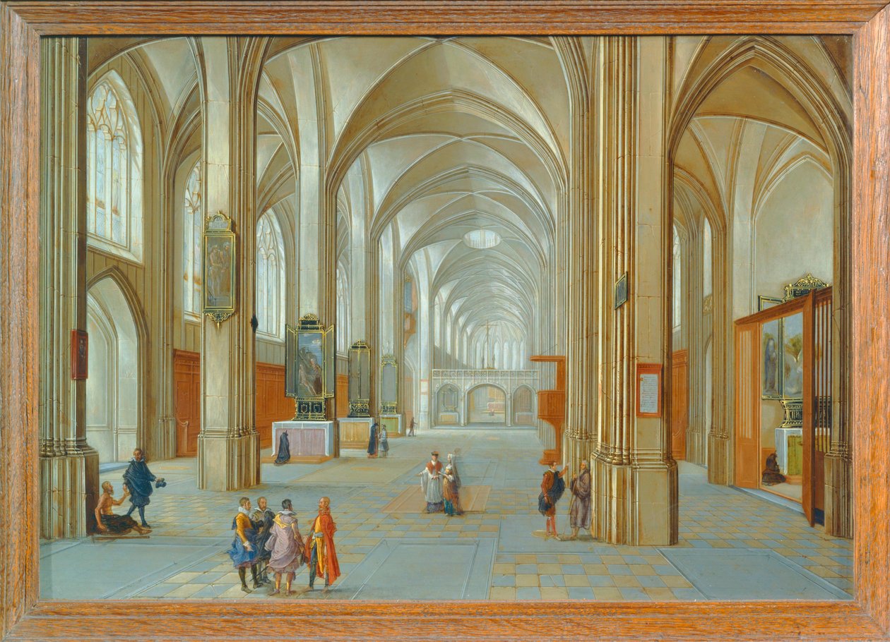 Wnętrze kościoła z odwiedzającymi ... autorstwa Hendrik van Steenwyck