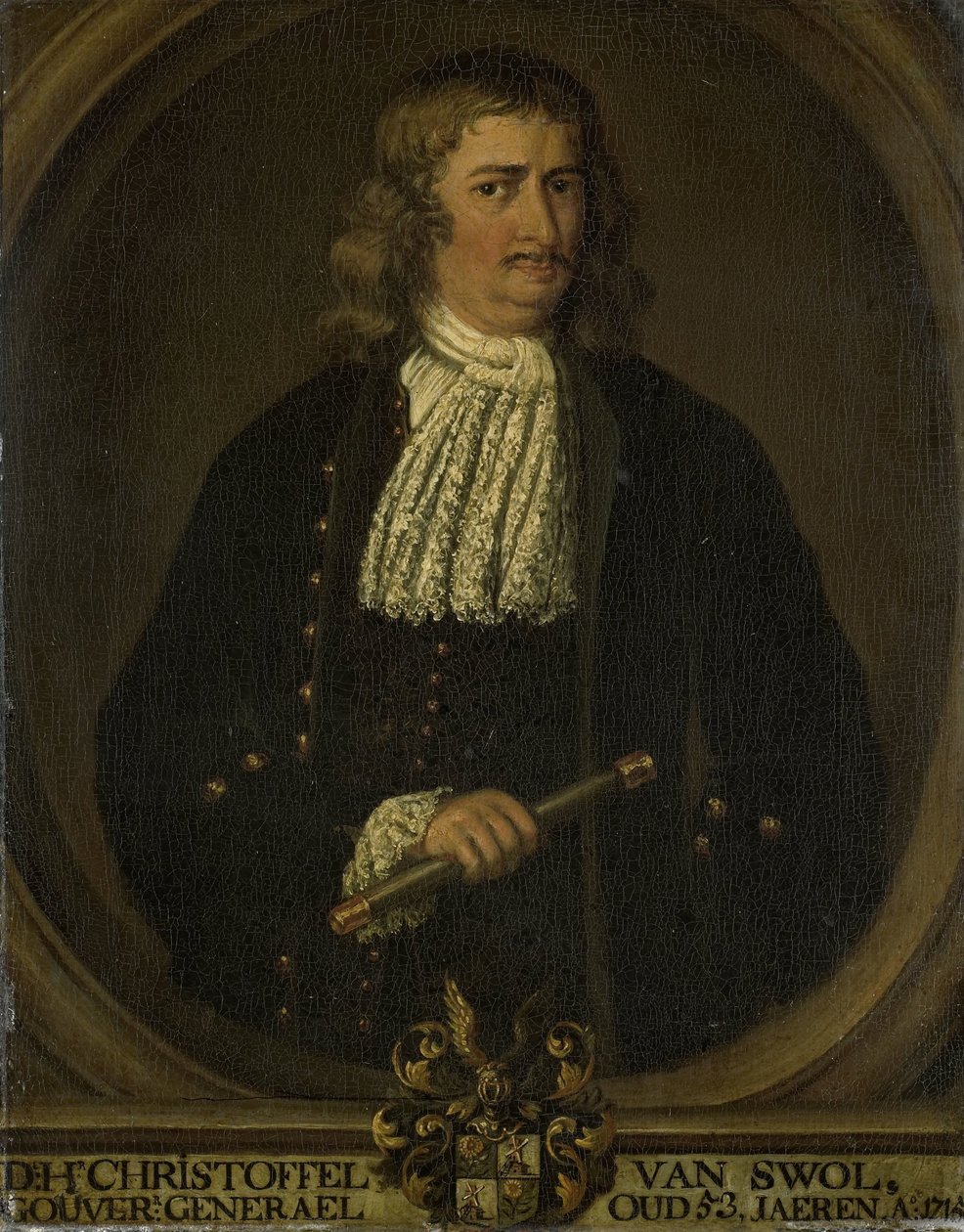 Portret Christoffela van Swolla (Swol, Zwol), Generalnego Gubernatora Holenderskich Indii Wschodnich autorstwa Hendrik van den Bosch (copy after)