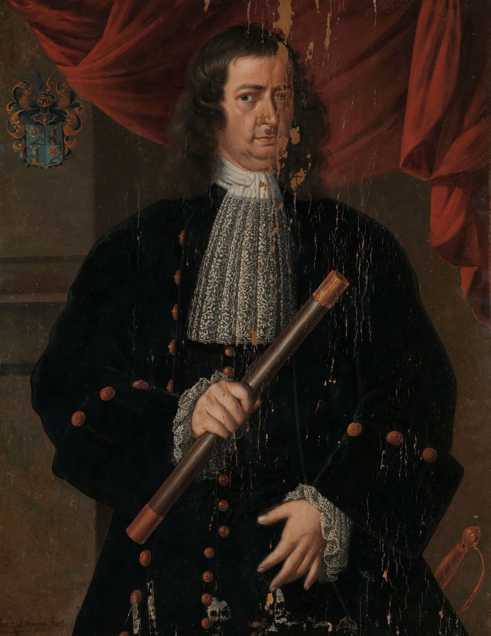 Krzysztof Swoll (1713-1718) Portret Christoffela van Swolla (Swol, Zwol), Generalnego Gubernatora Holenderskich Indii Wschodnich autorstwa Hendrik van den Bosch